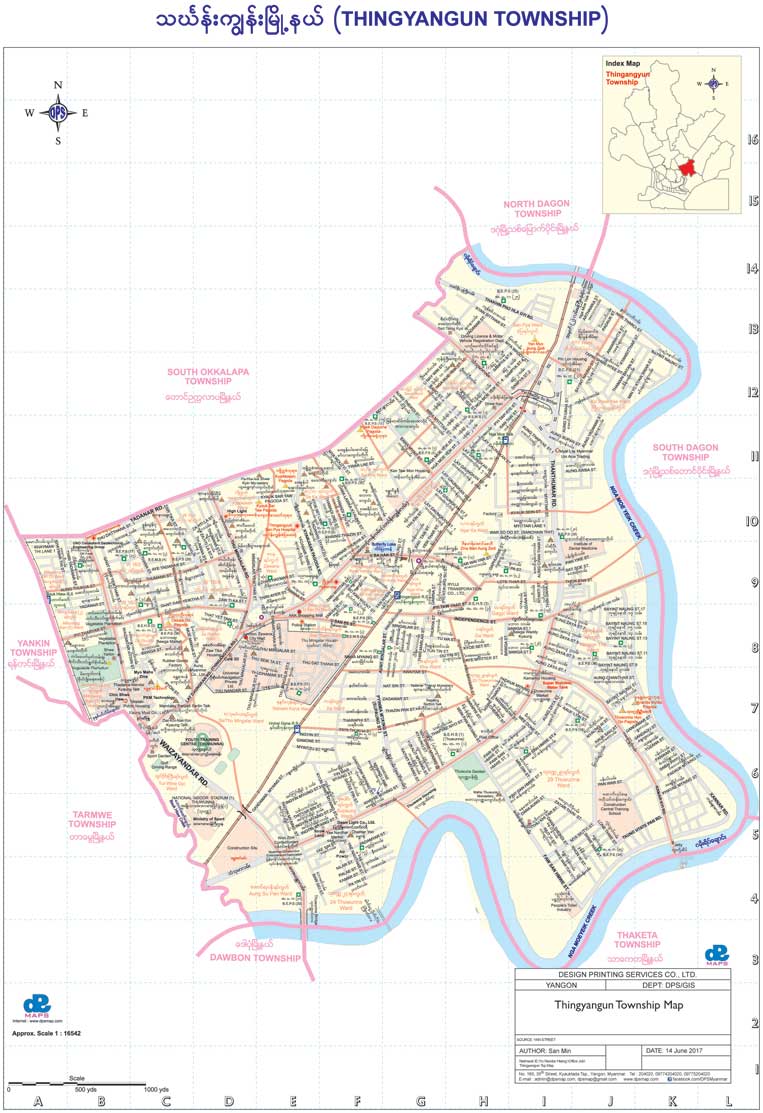 Thingangyun Township Map
